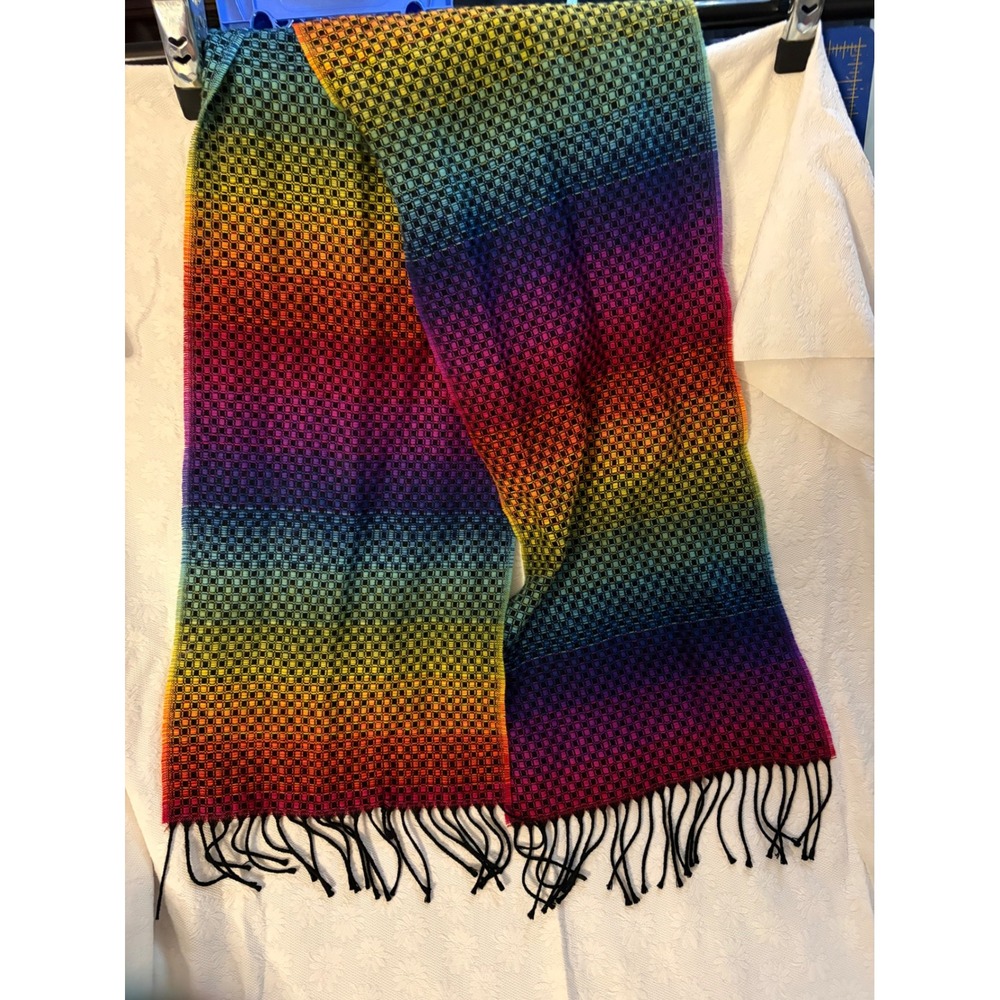 Merona Rainbow Waffle Weave Scarf Maximalism / Dopamine DressingMulti Color Wrap